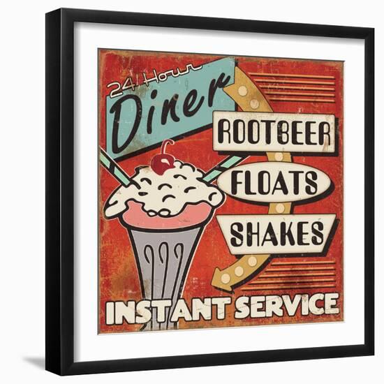 Diners and Drive Ins III-Pela Design-Framed Premium Giclee Print