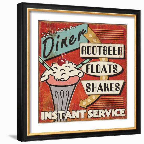 Diners and Drive Ins III-Pela Design-Framed Premium Giclee Print