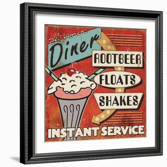 Diners and Drive Ins III-Pela Design-Framed Art Print