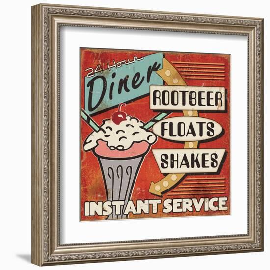 Diners and Drive Ins III-Pela Design-Framed Art Print