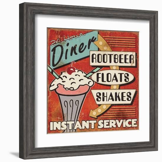 Diners and Drive Ins III-Pela Design-Framed Art Print