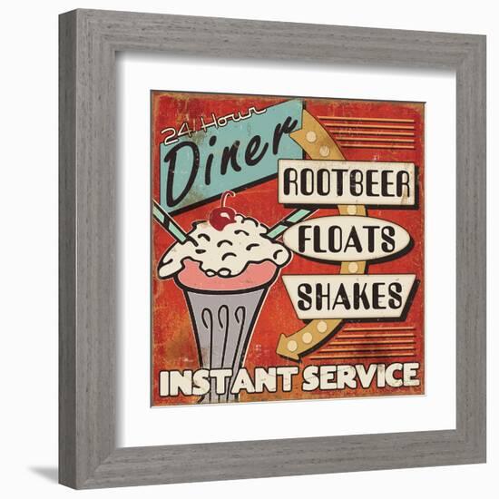 Diners and Drive Ins III-Pela Design-Framed Art Print