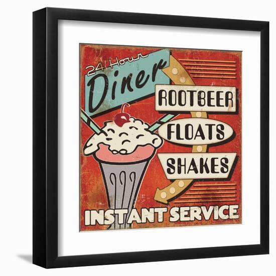 Diners and Drive Ins III-Pela Design-Framed Art Print