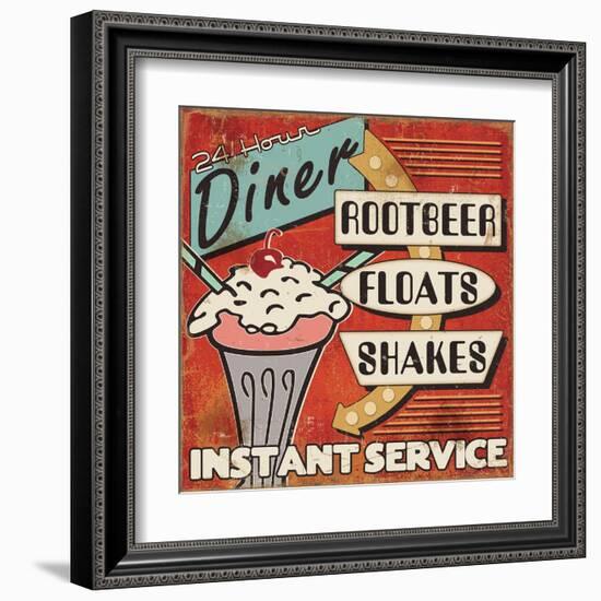 Diners and Drive Ins III-Pela Design-Framed Art Print