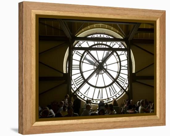 Diners Behind Famous Clocks in the Musee d'Orsay, Paris, France-Jim Zuckerman-Framed Premier Image Canvas