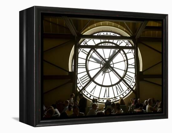 Diners Behind Famous Clocks in the Musee d'Orsay, Paris, France-Jim Zuckerman-Framed Premier Image Canvas