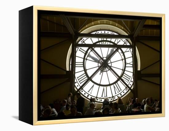 Diners Behind Famous Clocks in the Musee d'Orsay, Paris, France-Jim Zuckerman-Framed Premier Image Canvas