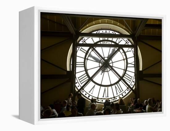 Diners Behind Famous Clocks in the Musee d'Orsay, Paris, France-Jim Zuckerman-Framed Premier Image Canvas