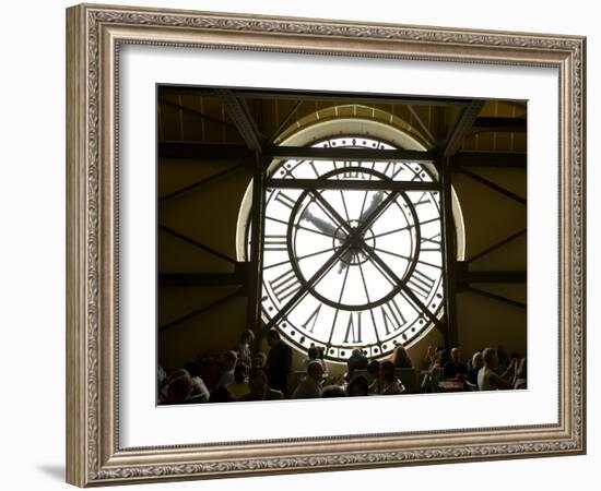 Diners Behind Famous Clocks in the Musee d'Orsay, Paris, France-Jim Zuckerman-Framed Photographic Print