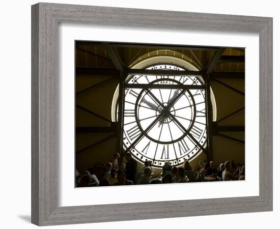 Diners Behind Famous Clocks in the Musee d'Orsay, Paris, France-Jim Zuckerman-Framed Photographic Print