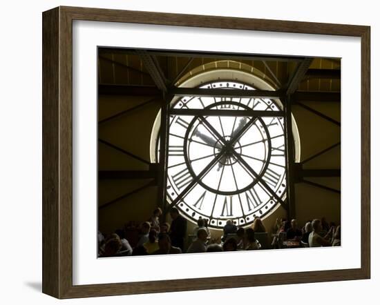 Diners Behind Famous Clocks in the Musee d'Orsay, Paris, France-Jim Zuckerman-Framed Photographic Print