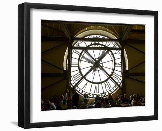 Diners Behind Famous Clocks in the Musee d'Orsay, Paris, France-Jim Zuckerman-Framed Photographic Print