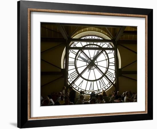 Diners Behind Famous Clocks in the Musee d'Orsay, Paris, France-Jim Zuckerman-Framed Photographic Print