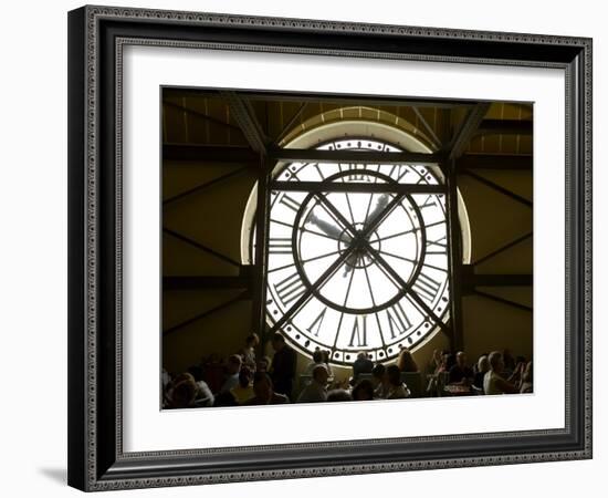 Diners Behind Famous Clocks in the Musee d'Orsay, Paris, France-Jim Zuckerman-Framed Photographic Print