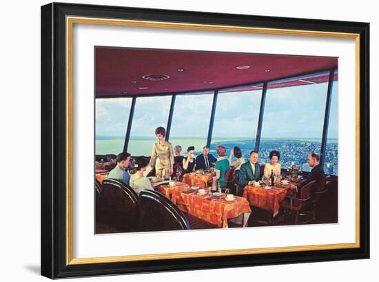 Diners in Space Needle, Seattle, Washington-null-Framed Art Print