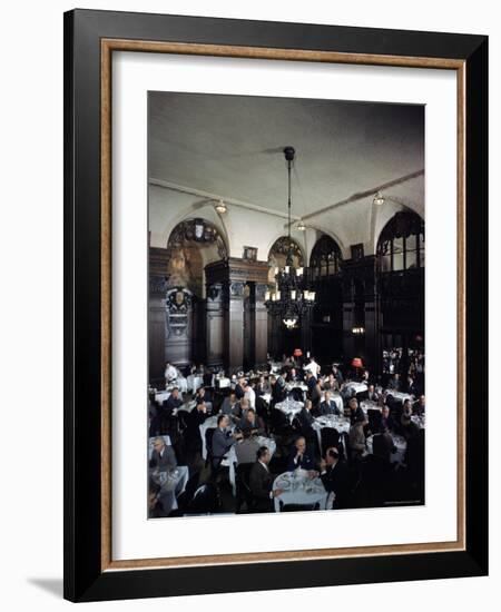 Diners in the Oak Room at the Plaza Hotel-Dmitri Kessel-Framed Photographic Print