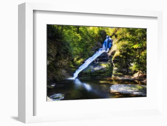 Dingmans Fall in Summer, Pennsylvania-George Oze-Framed Photographic Print