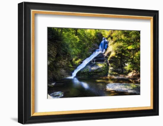 Dingmans Fall in Summer, Pennsylvania-George Oze-Framed Photographic Print