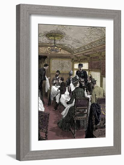 Dining car on the Orient Express, c1885-Unknown-Framed Giclee Print