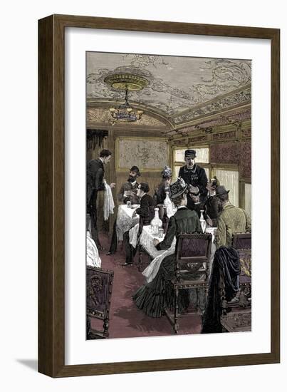 Dining car on the Orient Express, c1885-Unknown-Framed Giclee Print