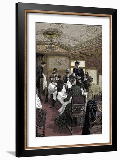 Dining car on the Orient Express, c1885-Unknown-Framed Giclee Print