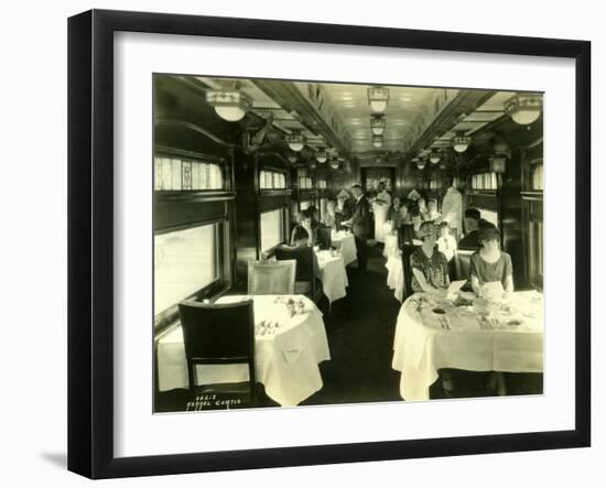 Dining Car with Passengers, 1925-Asahel Curtis-Framed Giclee Print