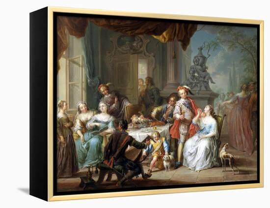 Dining on the Terrace-Franz Christoph Janneck-Framed Premier Image Canvas