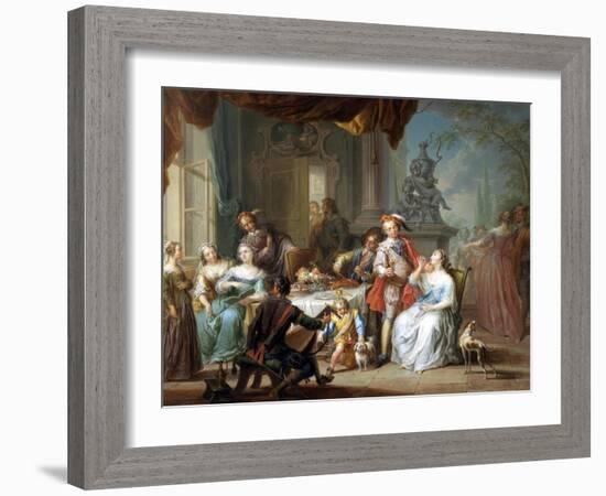 Dining on the Terrace-Franz Christoph Janneck-Framed Giclee Print