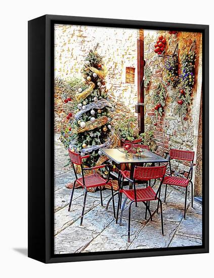 Dining Outside At Christmas Panicale-Dorothy Berry-Lound-Framed Premier Image Canvas