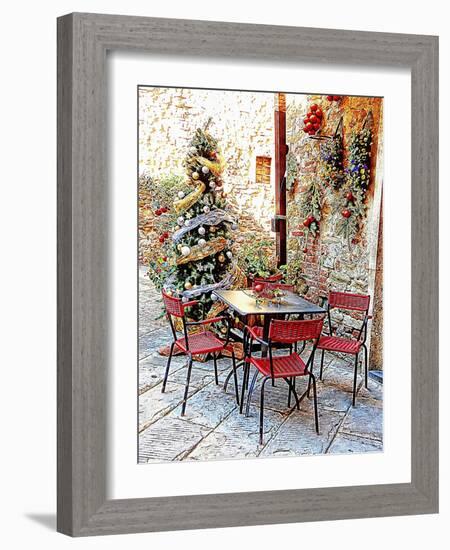 Dining Outside At Christmas Panicale-Dorothy Berry-Lound-Framed Giclee Print