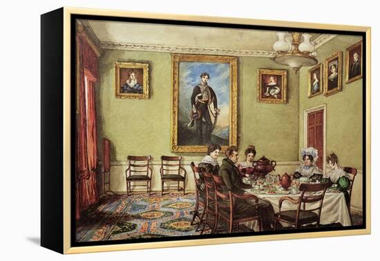 Dining Room at Langton Hall, Family at Breakfast, c.1832-3-Mary Ellen Best-Framed Premier Image Canvas