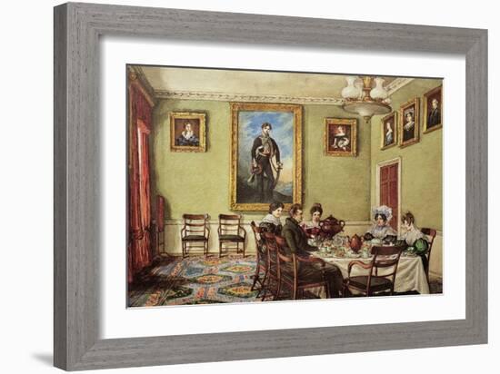 Dining Room at Langton Hall, Family at Breakfast, c.1832-3-Mary Ellen Best-Framed Giclee Print