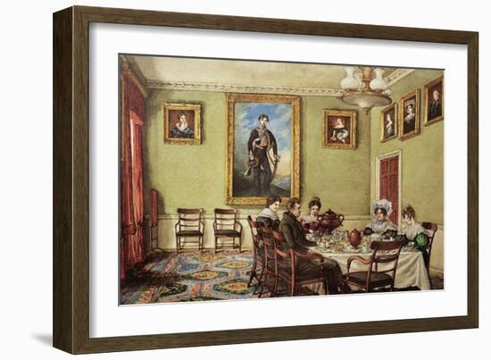 Dining Room at Langton Hall, Family at Breakfast, c.1832-3-Mary Ellen Best-Framed Giclee Print