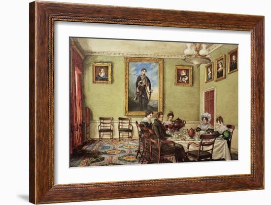 Dining Room at Langton Hall, Family at Breakfast, c.1832-3-Mary Ellen Best-Framed Giclee Print