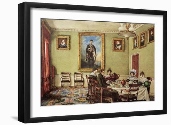 Dining Room at Langton Hall, Family at Breakfast, c.1832-3-Mary Ellen Best-Framed Giclee Print