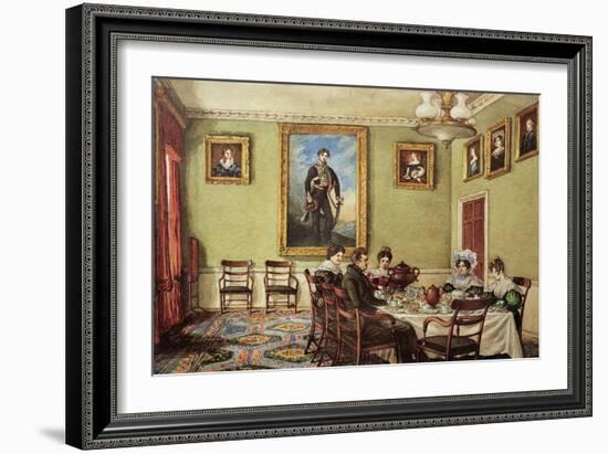 Dining Room at Langton Hall, Family at Breakfast, c.1832-3-Mary Ellen Best-Framed Giclee Print