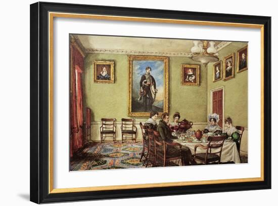 Dining Room at Langton Hall, Family at Breakfast, c.1832-3-Mary Ellen Best-Framed Giclee Print