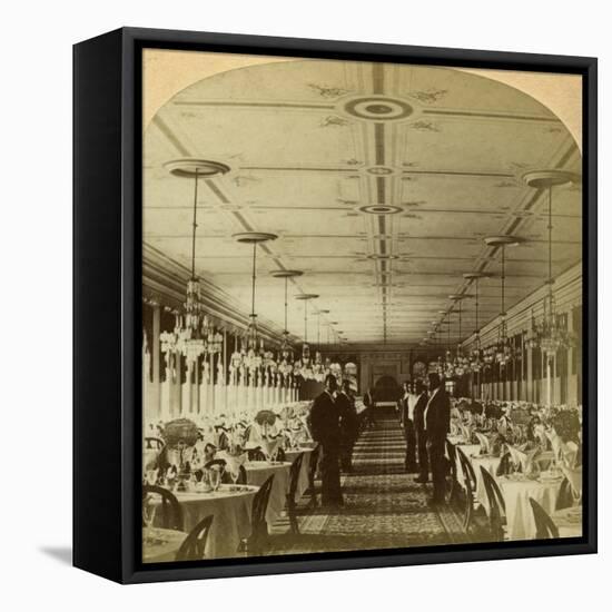 Dining Room, Grand Union Hotel, Saratoga, New York, Usa-BW Kilburn-Framed Premier Image Canvas