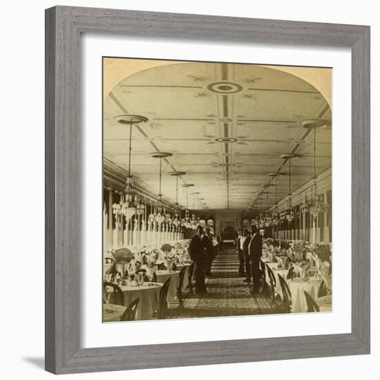 Dining Room, Grand Union Hotel, Saratoga, New York, Usa-BW Kilburn-Framed Photographic Print