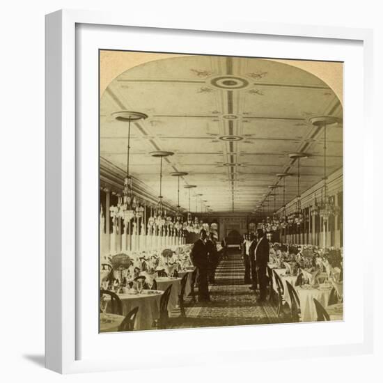 Dining Room, Grand Union Hotel, Saratoga, New York, Usa-BW Kilburn-Framed Photographic Print