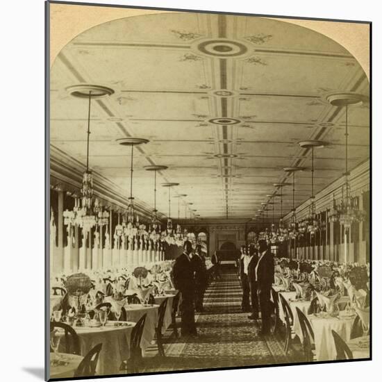 Dining Room, Grand Union Hotel, Saratoga, New York, Usa-BW Kilburn-Mounted Photographic Print