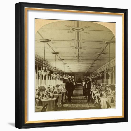 Dining Room, Grand Union Hotel, Saratoga, New York, Usa-BW Kilburn-Framed Photographic Print