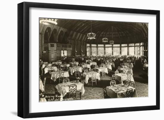 Dining Room, Hotel del Coronado, San Diego, California-null-Framed Art Print