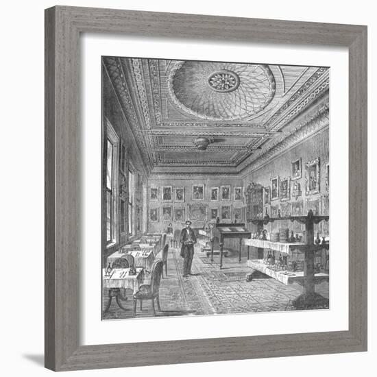 Dining Room of the Garrick Club, 1897-null-Framed Giclee Print