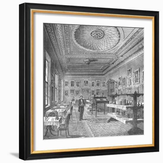 Dining Room of the Garrick Club, 1897-null-Framed Giclee Print