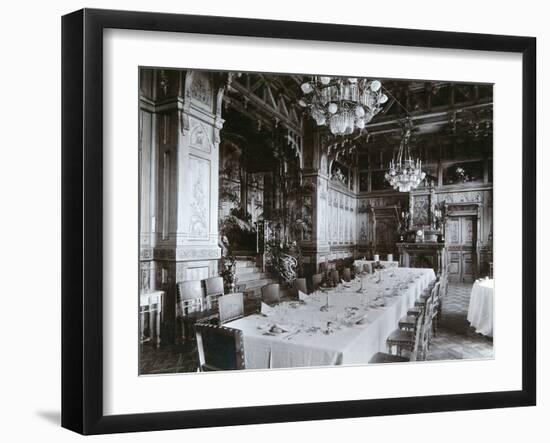 Dining Room of the Imperial Palace in Bialowieza Forest, Russia, Late 19th Century-Mechkovsky-Framed Photographic Print