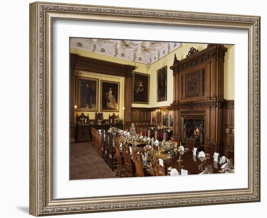 Dining Room Set for Private Dinner, Glamis Castle, Highland Region, Scotland, United Kingdom-Adam Woolfitt-Framed Photographic Print