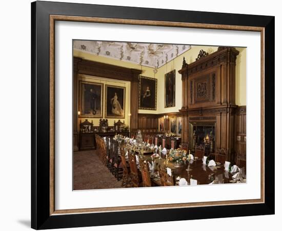 Dining Room Set for Private Dinner, Glamis Castle, Highland Region, Scotland, United Kingdom-Adam Woolfitt-Framed Photographic Print