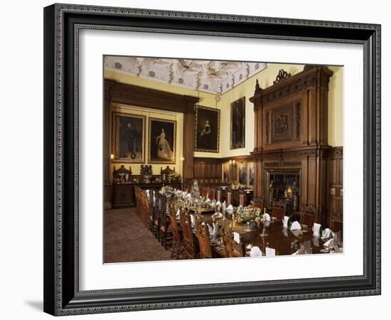 Dining Room Set for Private Dinner, Glamis Castle, Highland Region, Scotland, United Kingdom-Adam Woolfitt-Framed Photographic Print