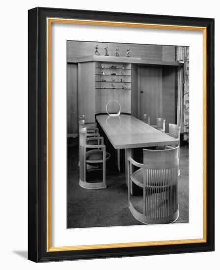 Dining Room Table and Chairs Designed by Architect Frank Lloyd Wright-Frank Scherschel-Framed Photographic Print